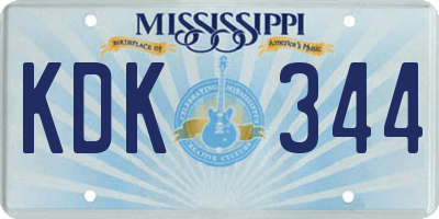 MS license plate KDK344
