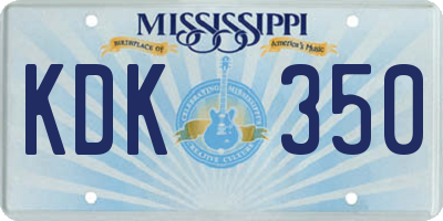MS license plate KDK350