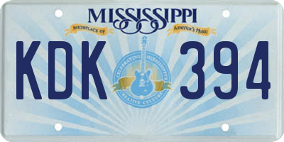 MS license plate KDK394