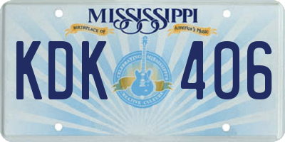 MS license plate KDK406