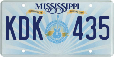 MS license plate KDK435