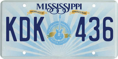 MS license plate KDK436