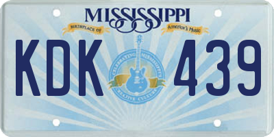 MS license plate KDK439