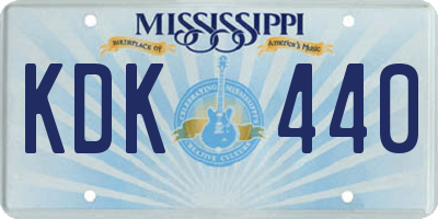 MS license plate KDK440