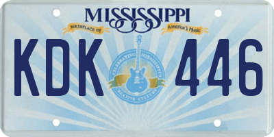 MS license plate KDK446