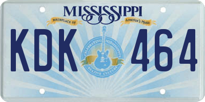 MS license plate KDK464