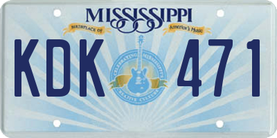 MS license plate KDK471