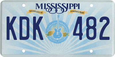 MS license plate KDK482