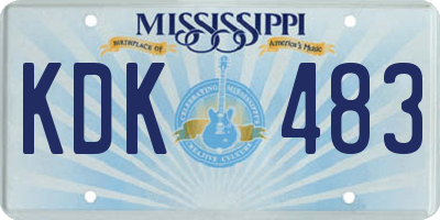 MS license plate KDK483