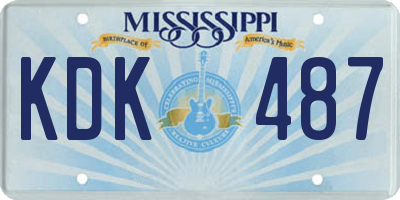 MS license plate KDK487