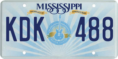 MS license plate KDK488