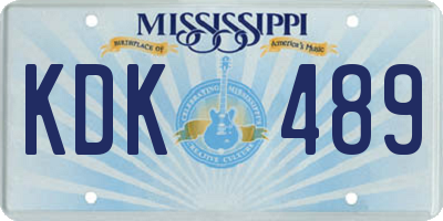 MS license plate KDK489