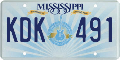 MS license plate KDK491