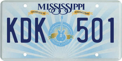 MS license plate KDK501