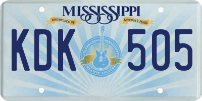 MS license plate KDK505