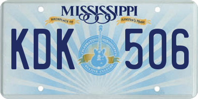 MS license plate KDK506