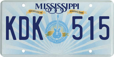 MS license plate KDK515