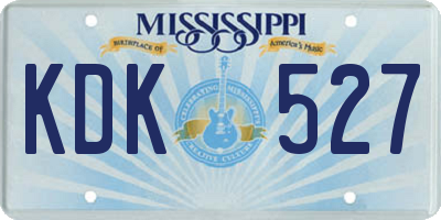 MS license plate KDK527