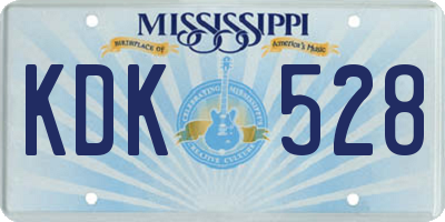 MS license plate KDK528