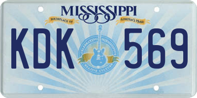 MS license plate KDK569