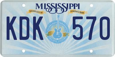 MS license plate KDK570