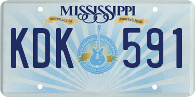 MS license plate KDK591