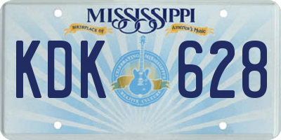MS license plate KDK628