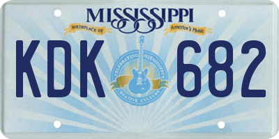 MS license plate KDK682