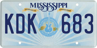 MS license plate KDK683