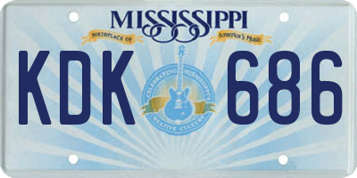 MS license plate KDK686