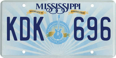 MS license plate KDK696