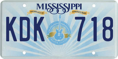 MS license plate KDK718