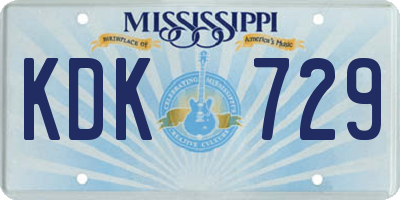 MS license plate KDK729