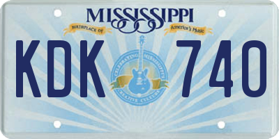MS license plate KDK740