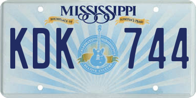 MS license plate KDK744