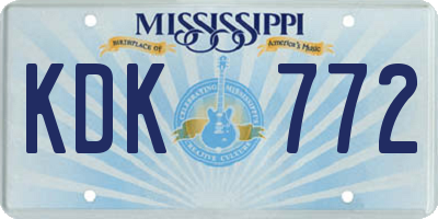 MS license plate KDK772