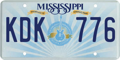 MS license plate KDK776