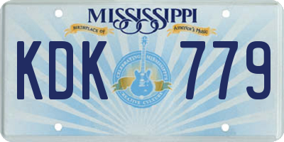 MS license plate KDK779