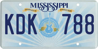 MS license plate KDK788