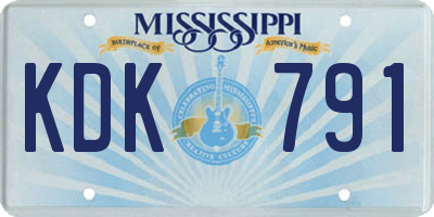 MS license plate KDK791