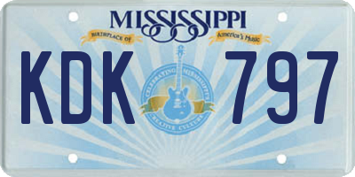 MS license plate KDK797