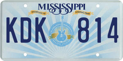 MS license plate KDK814