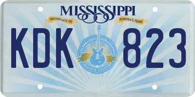 MS license plate KDK823