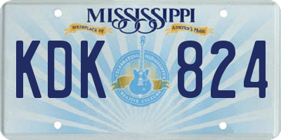 MS license plate KDK824