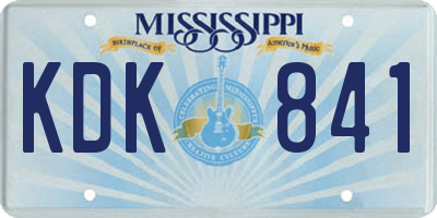MS license plate KDK841