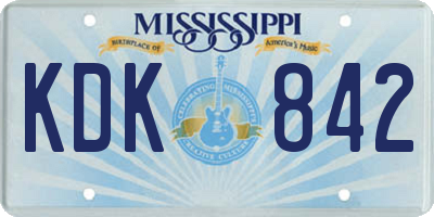 MS license plate KDK842