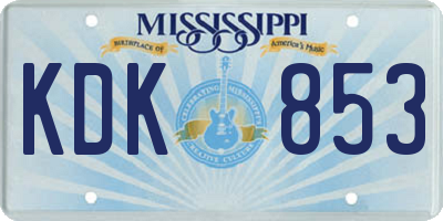 MS license plate KDK853