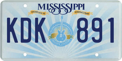 MS license plate KDK891