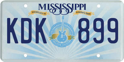 MS license plate KDK899