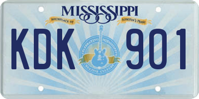 MS license plate KDK901